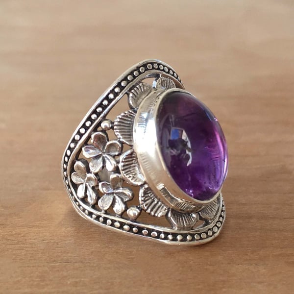 🔥Last Day 49% OFF🎁Purple Gemstone Flower Ring