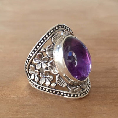 🔥Last Day 49% OFF🎁Purple Gemstone Flower Ring