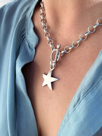 Vintage Star T Bar Chain Necklace