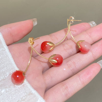 White Powder Cherry Women's Earrings