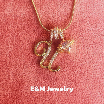 Personalized Custom 18K Gold Plated Alphabet Necklace, Artistic Design Name Necklace, Fashionable Exquisite Gift for Women and Girls