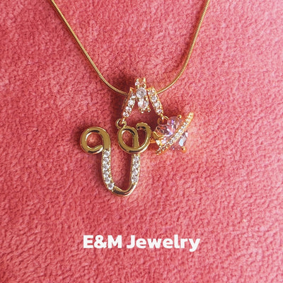 Personalized Custom 18K Gold Plated Alphabet Necklace, Artistic Design Name Necklace, Fashionable Exquisite Gift for Women and Girls