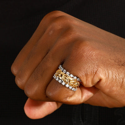 Vintage Gold Braided Zirconia Ring