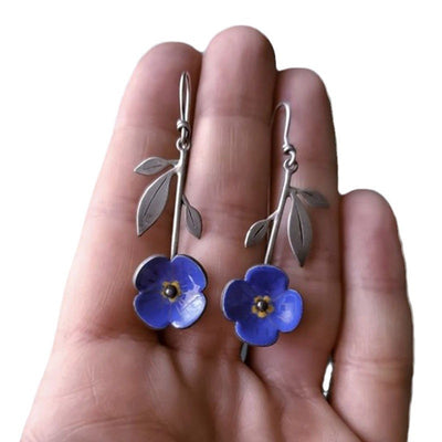 Exquisite Blue Flower Earrings