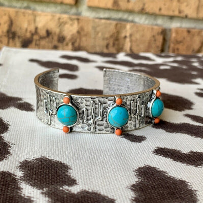 Cactus Turquoise Open Bracelet