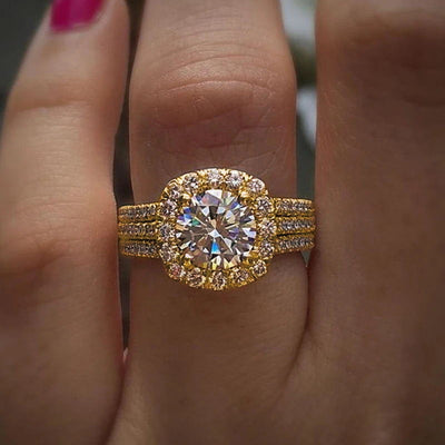 925 Sterling Silver Engagement Square Zirconia Ring