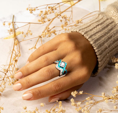 The Ocean Wave: 2-Piece Set Ring - S925 Sterling Silver