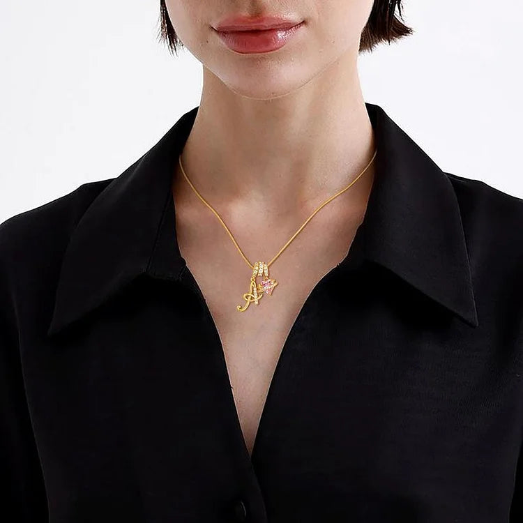 Personalized Custom 18K Gold Plated Alphabet Necklace, Artistic Design Name Necklace, Fashionable Exquisite Gift for Women and Girls