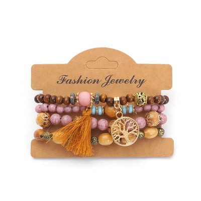 Multi-layer Wooden Bead Bead Bracelet