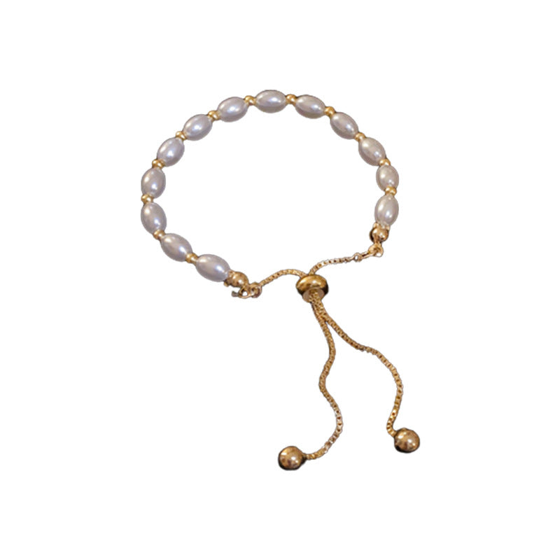 Retro Round Bead Pearl  Bracelet