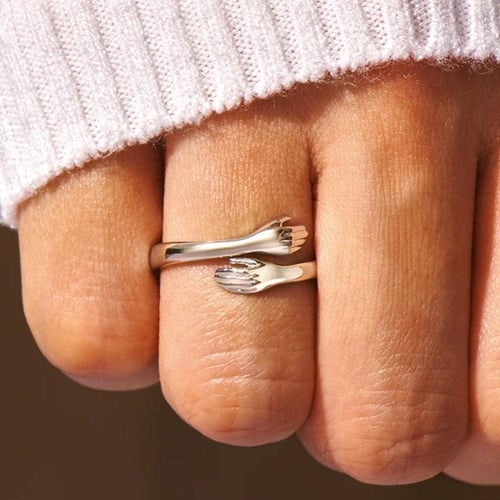 To Granddaughter -925 Sterling Silver Hug Ring (Adjustable - One Size Fits All)