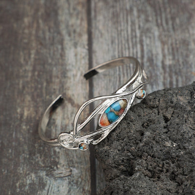 Drip Glue Alloy Open Bracelet