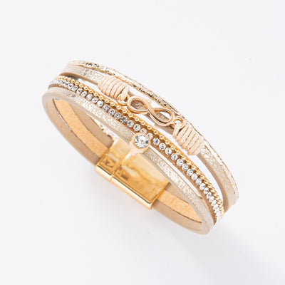 Multi Layer Leather 8-shaped  Bracelet