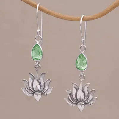 Vintage lotus earrings