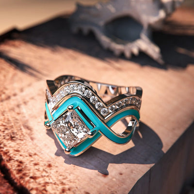 The Ocean Wave: 2-Piece Set Ring - S925 Sterling Silver