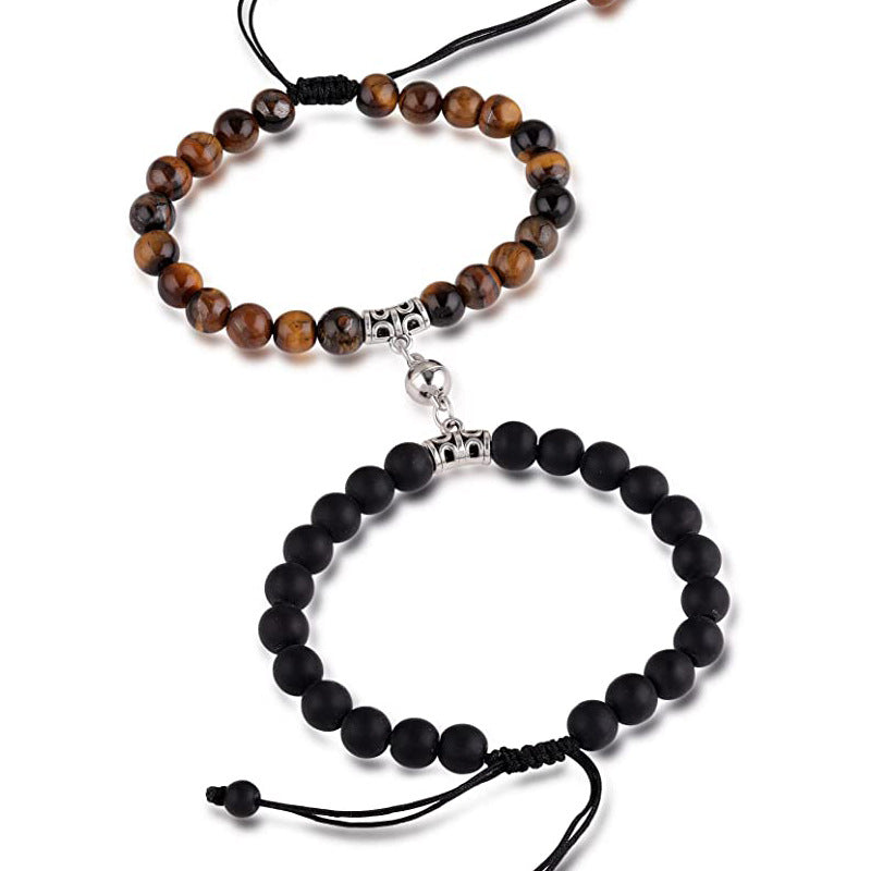 Couple Bracelet Magnetic Distance Couple Bracelet Design Sense Love Magnetic Buckle Couple Bracelet One Pair