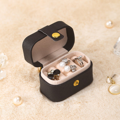 Leather Earring Ring Storage Box