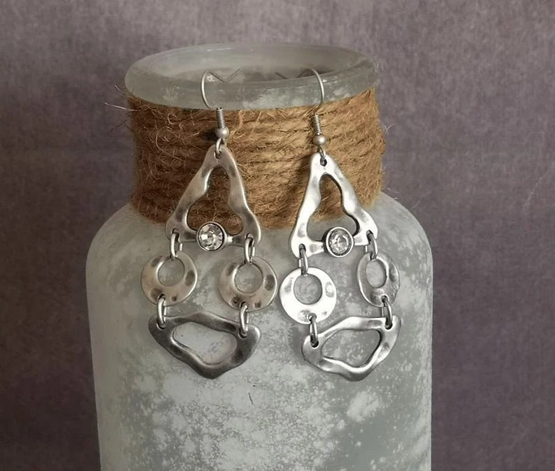 Geometric Splicing Hollow Earrings