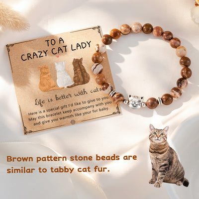 Nature Stone Bracelet Crazy Cat Lady Gifts