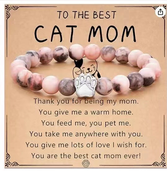 Nature Stone Bracelet Crazy Cat Lady Gifts