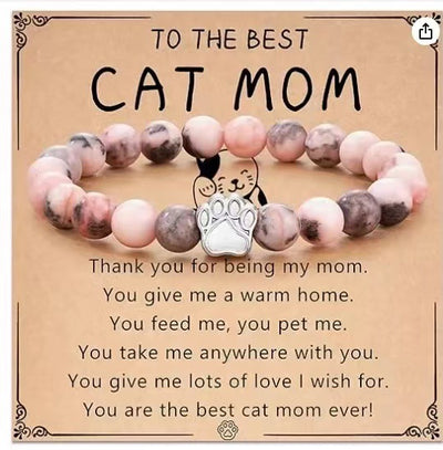 Nature Stone Bracelet Crazy Cat Lady Gifts