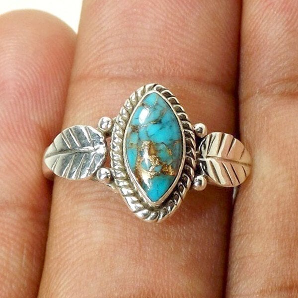 🔥Last Day 49% OFF🎁Vintage Turquoise Leaf Ring
