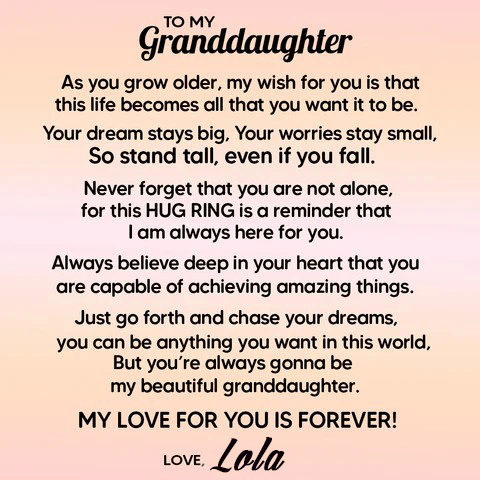 To Granddaughter -925 Sterling Silver Hug Ring (Adjustable - One Size Fits All)
