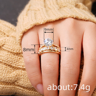 A Three-Piece Set Of Retro And Elegant Zircon Rings Set