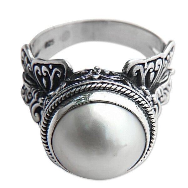 🔥Last Day 49% OFF🎁Vintage Butterfly White Pearl Ring