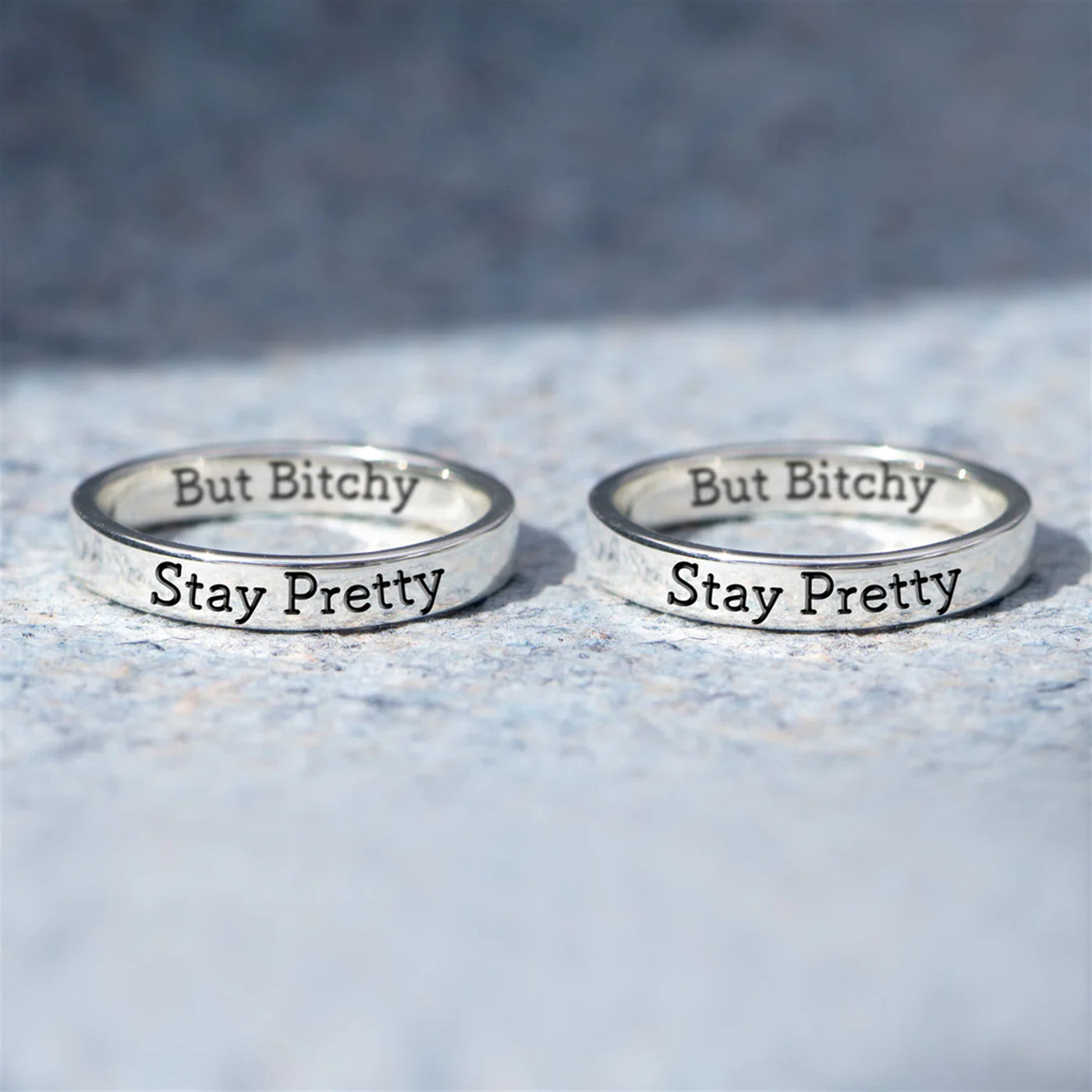 Stay Pretty But Bitchy Mantra Ring
