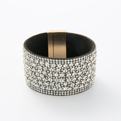 Crushed Stone Rice Bead Leather Bracelet