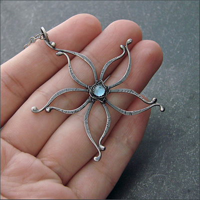 Five pointed Star Moonlight Stone Necklace