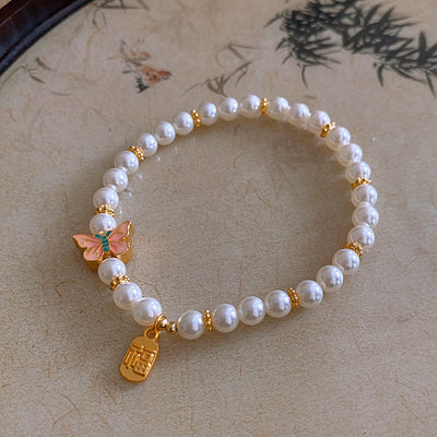Butterfly Lucky Pearl Bracelet